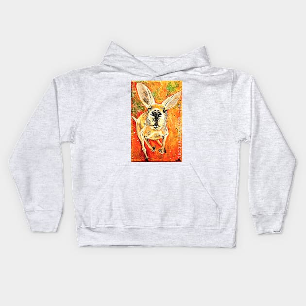 Joey the baby Kangaroo Kids Hoodie by jacquelynearth